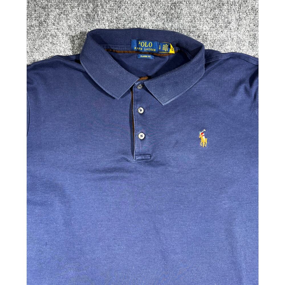 Polo Ralph Lauren Navy Blue Classic Fit Polo Shirt Large